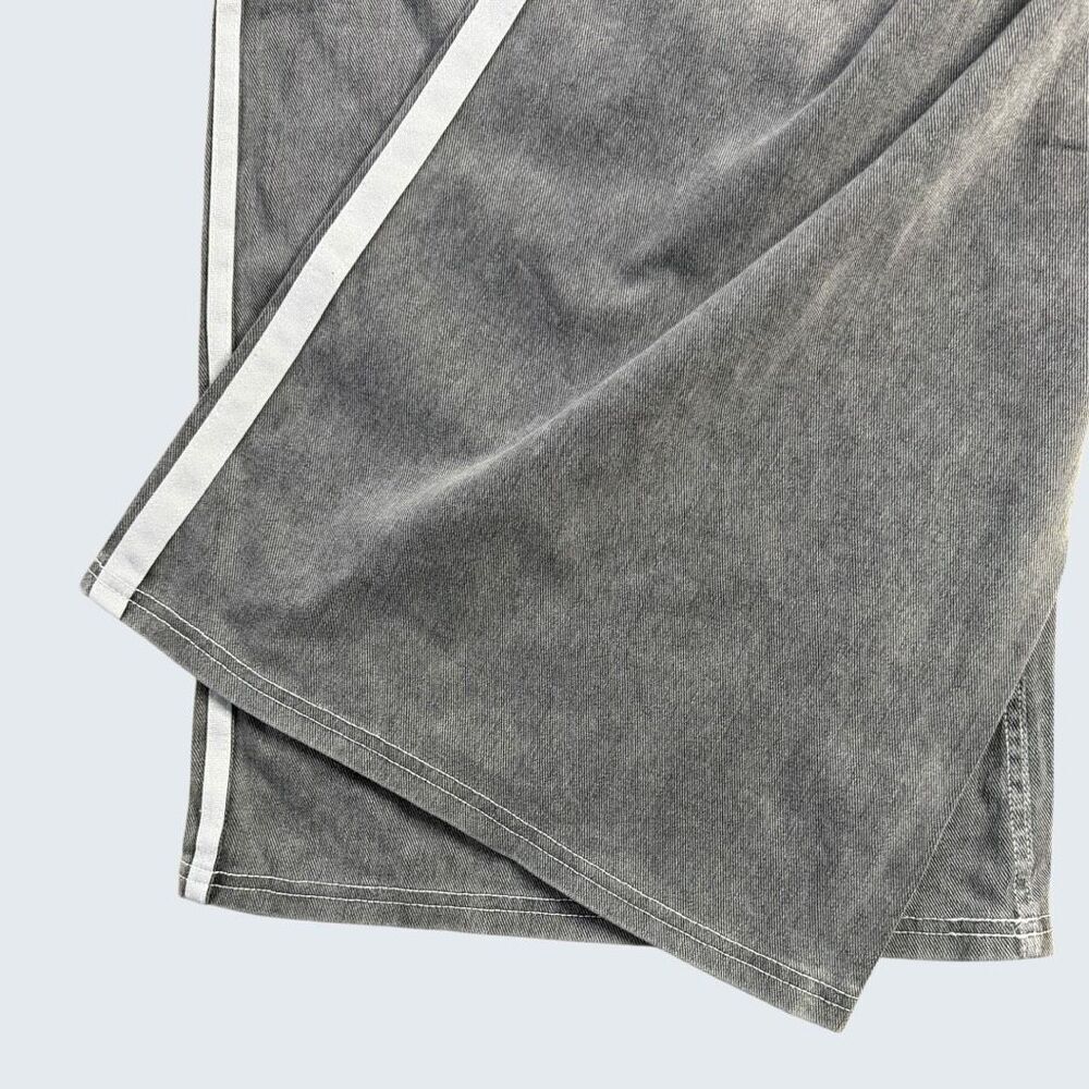 Halara Flex High-Waisted Wide Leg Side Stripe Denim-Look Pants - Grey XL - Picture 5 of 10